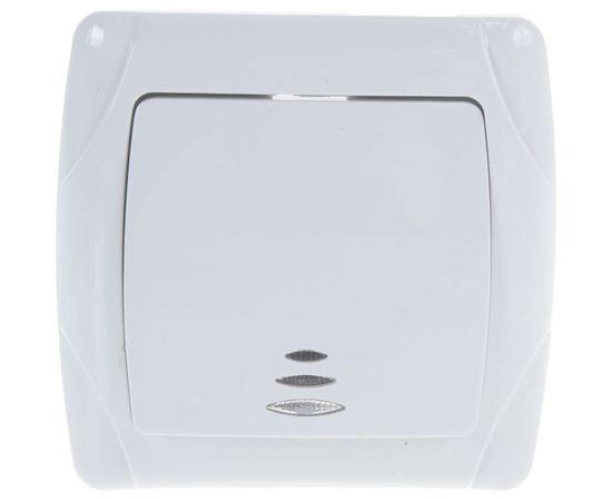 Выключатель UNIVersal Маргарита 1 клавиша, с подсветкой, белая М0121 