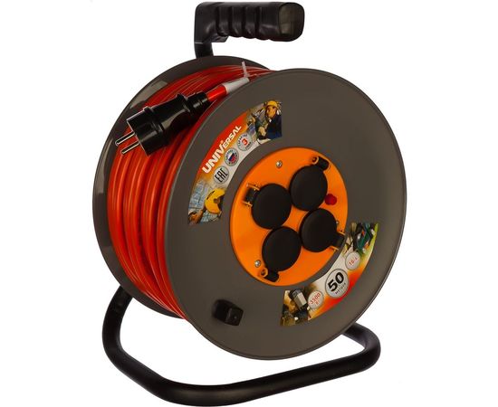 Удлинитель на катушке UNIVersal ВЕМ-250 IP-44 термо ПВС 3х2,5 4 гнезда 50м 9634209 