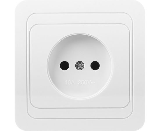 Розетка Smartbuy 1-местная без заземления 10А белая, керамика Марс SBE-02w-10-S1-N-c 