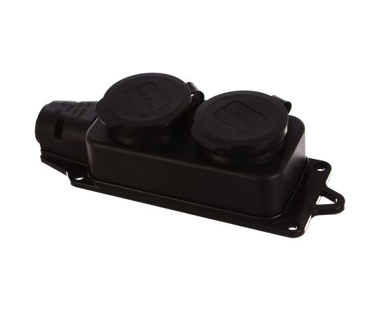 Однофазная 2-х местная колодка с заглушками, каучук UNIVersal 1027 