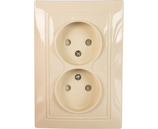 Двухместная розетка б/з з/ш UNIVersal Севиль слоновая кость ivory Б-С0048 