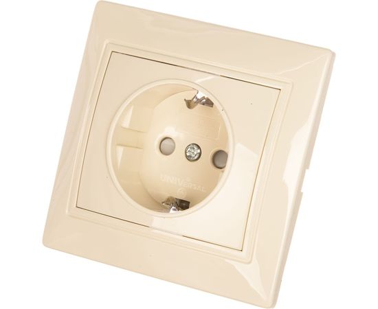 Розетка с/з з/ш UNIVersal Севиль слоновая кость ivory Б-С0049 