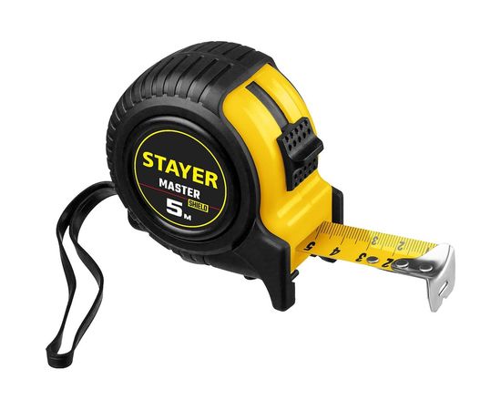 Рулетка Stayer MASTER 5м/25мм, ударостойкий обрезиненный корпус 34025-05-25 