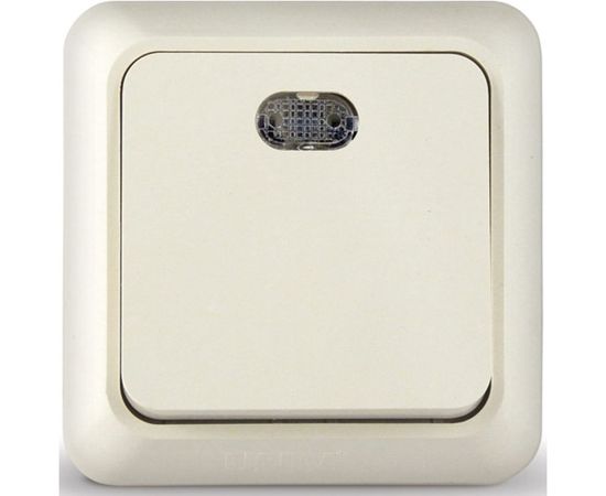 Одноклавишный выключатель с подсветкой, бежевый UNIVersal Олимп Б-О0121 