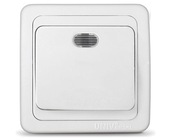 Выключатель UNIVersal Валери 1 клавиша, с подсветкой, белая В0121 