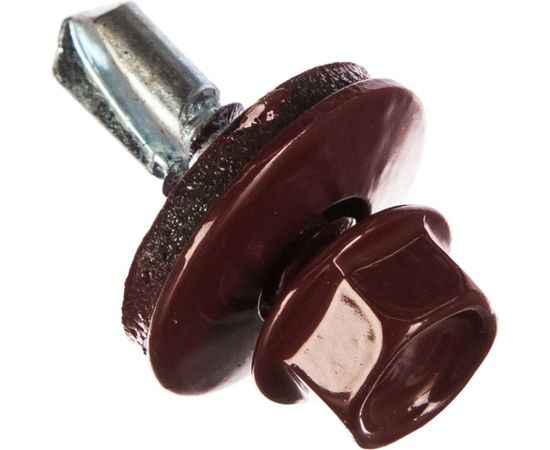 Кровельный саморез Tech-Krep КР сверло 5,5х19 RAL-3005 винно-красный 60 шт, коробка с окном 125699 