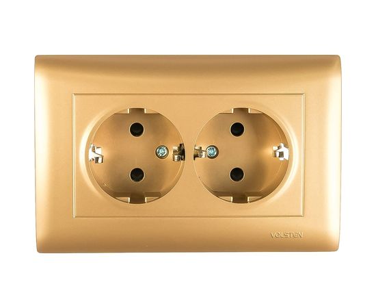 Двухместная розетка с заземлением Volsten V01-16-R24-S Magenta Dorado, 10046 