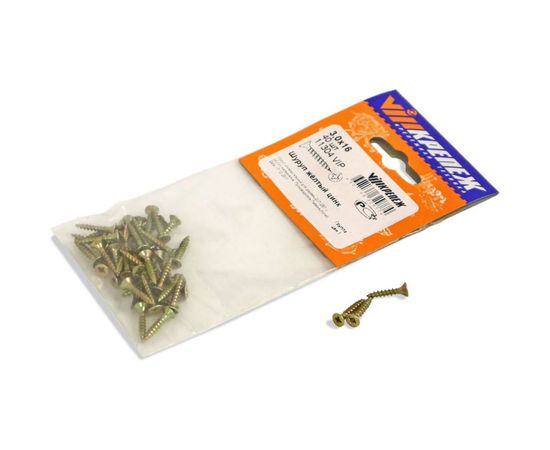 Шуруп VIPкрепеж желтый цинк 3,0х16 40шт 11304 VIP 