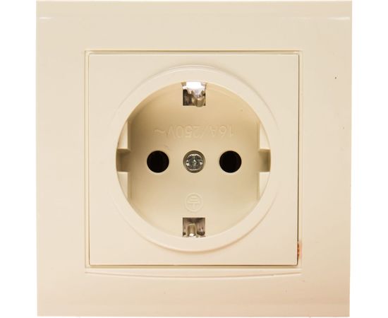 Розетка с заземлением, слоновая кость UNIVersal Бриллиант 7948844 