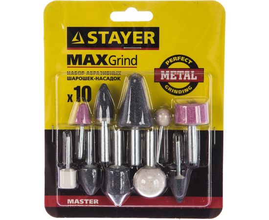 Абразивные минишарошки-насадки для гравера и дрели (10 предметов) STAYER 2989-H10  – изображение 2