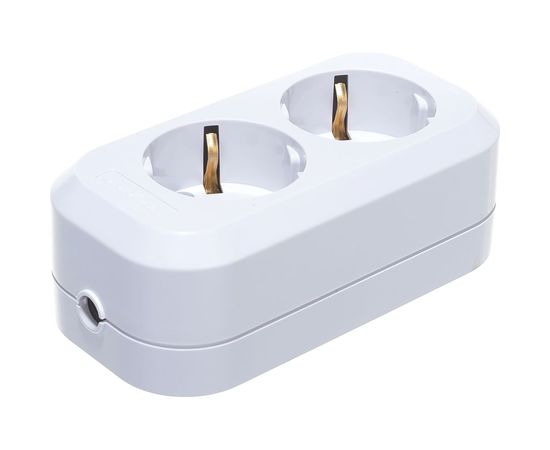 Колодка с заземлением, 2 гнезда, AБС-пластик UNIVersal E302 – изображение 4