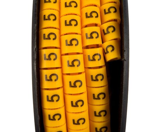 Кабель-маркер STEKKER 5 для провода сеч.4мм, желтый, CBMR40-5 39115 – изображение 2