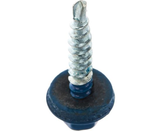 Кровельный саморез Tech-Krep КР сверло 4,8х28 RAL-5010 синий 60 шт, коробка с окном 124644 – изображение 5