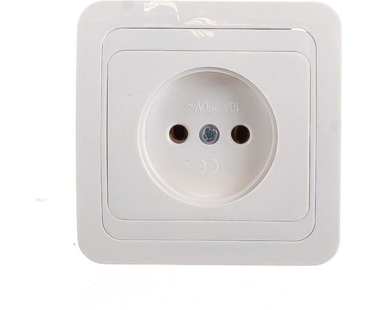 Розетка Smartbuy 1-местная без заземления 10А белая, керамика Марс SBE-02w-10-S1-N-c – изображение 2