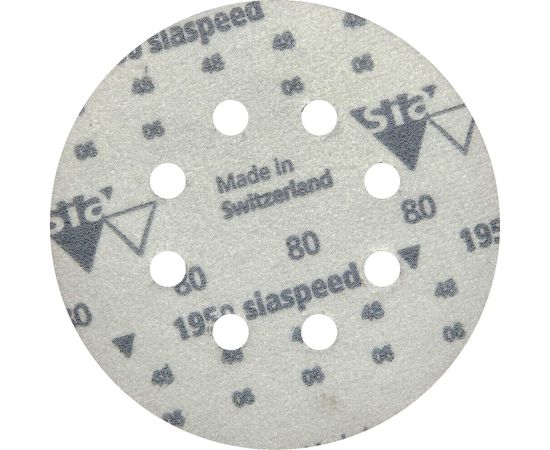 Круг шлифовальный на липучке siaspeed 1950 (5+1 шт; 125 мм; 8 отверстий; P80) sia Abrasives ss6-125-8-080 – изображение 5