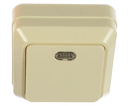 Одноклавишный выключатель с подсветкой, бежевый UNIVersal Олимп Б-О0121 – изображение 2