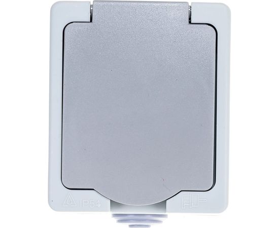 Розетка UNIVersal Аллегро с/з, з/ш, с крышкой IP54, серая 1282 – изображение 4