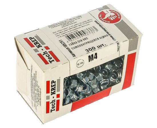 Самоконтрящаяся гайка DIN 985 оцинкованная М4, 300шт - коробка Tech-Krep 105251 – изображение 2