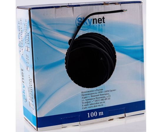 Кабель SkyNet Premium UTP outdoor 4x2x0,51, медный, FLUKE TEST, кат.5e, однож., 100 м, box, черный CSP-UTP-4-CU-OUT/100 – изображение 4