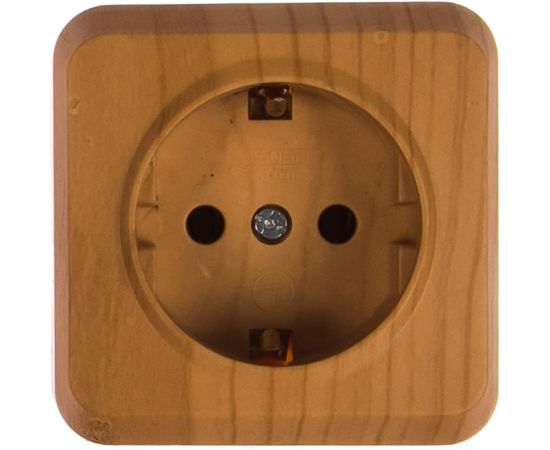 Розетка Smartbuy 1-местная 16А с заземлением светлое дерево Юпитер SBE-03lw-16-S1-Z – изображение 2