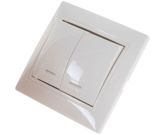 Выключатель с подсветкой, 2 клавиши UNIVersal Севиль слоновая кость ivory Б-С0123 – изображение 2