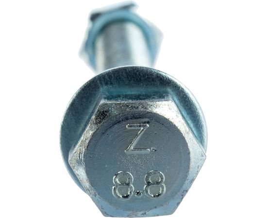 Болт Tech-Krep DIN933 с шестигранной головкой, оцинкованный М12х100 + гайка + шайба 2 шт - пакет 136928 – изображение 2