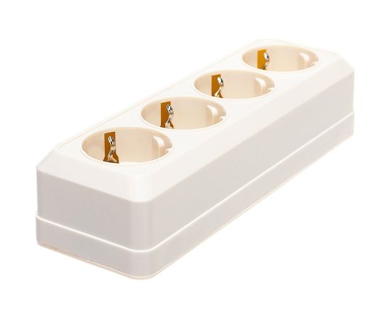 Розетка UNIVersal Олимп 4-ая с/з слоновая кость ivory 1169 – изображение 4