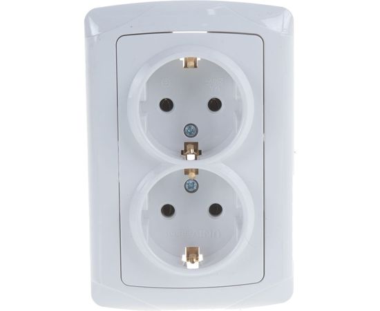 Двухместная розетка UNIVersal Маргарита с/з белая М0128 – изображение 3