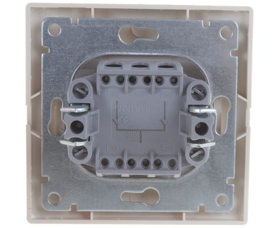 Выключатель с подсветкой, 2 клавиши UNIVersal Севиль слоновая кость ivory Б-С0123 – изображение 4