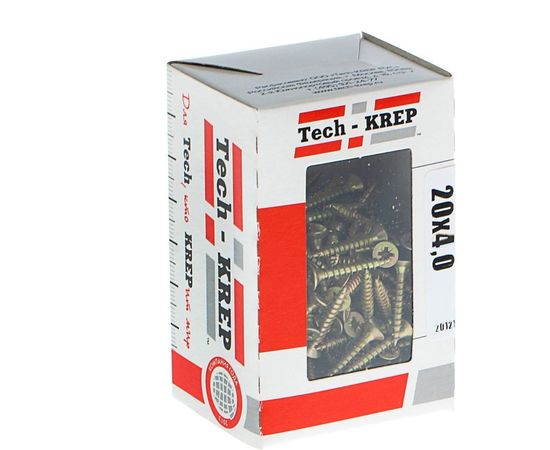 Универсальный саморез Tech-Krep 20х4,0 мм 200 шт желтый, коробка с окном 102241 – изображение 2