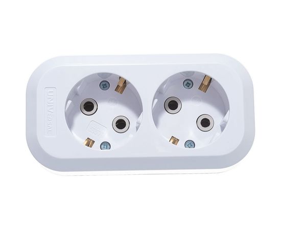 Колодка с заземлением, 2 гнезда, AБС-пластик UNIVersal E302 – изображение 3