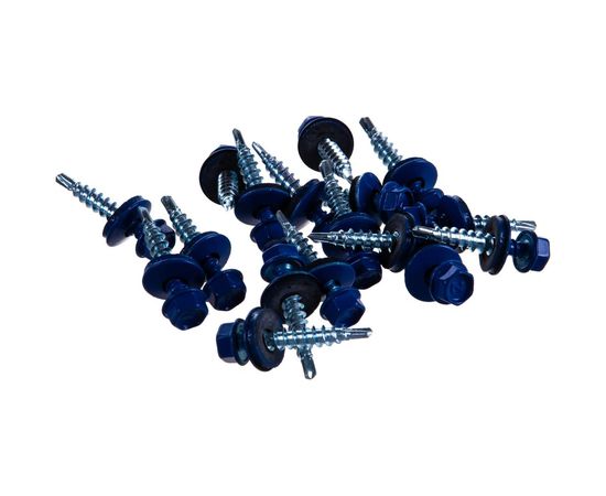 Кровельный саморез Tech-Krep КР сверло 4,8х28 RAL-5005 насыщенный синий 300 шт, ведро 124451 – изображение 2