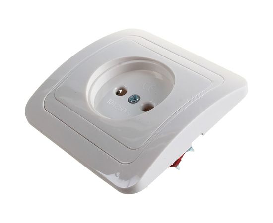 Розетка Smartbuy 1-местная без заземления 10А белая, керамика Марс SBE-02w-10-S1-N-c – изображение 3