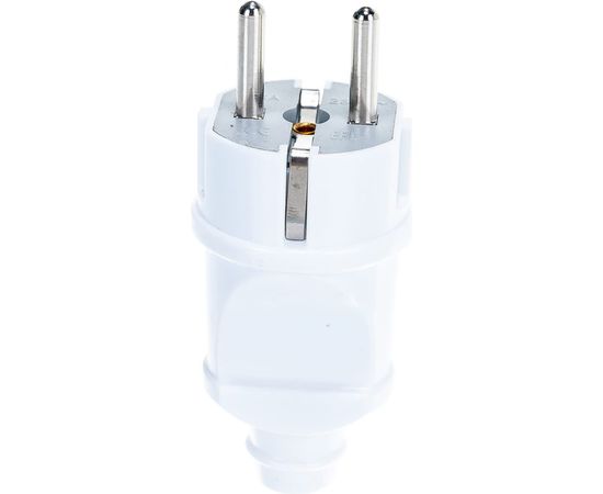 Прямая вилка с/з, белая 16А 250В UNIVersal А101 – изображение 3