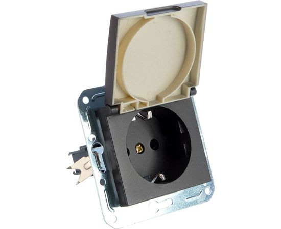 Бытовая розетка с заземлением и крышкой Volsten V01-14-R18-M Magenta Nero, 10000 – изображение 2