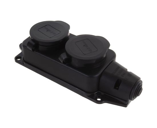 Однофазная 2-х местная колодка с заглушками, каучук UNIVersal 1027 – изображение 3