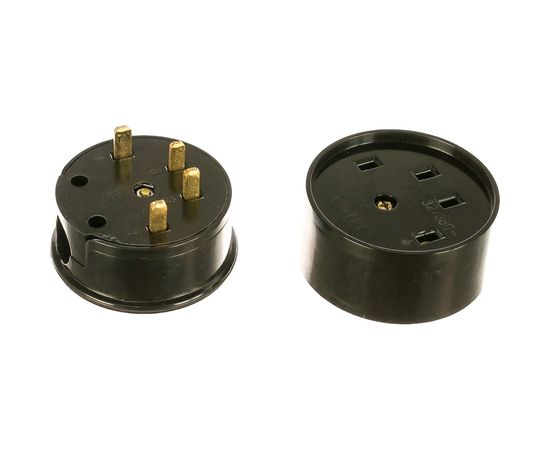 Разъем UNIVersal РШ-ВШ карболит 32А 380В круглый, черный 1233 – изображение 7