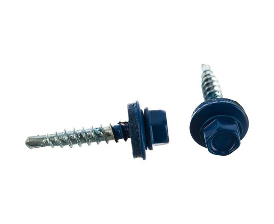 Кровельный саморез Tech-Krep КР сверло 4,8х28 RAL-5010 синий 60 шт, коробка с окном 124644 – изображение 4