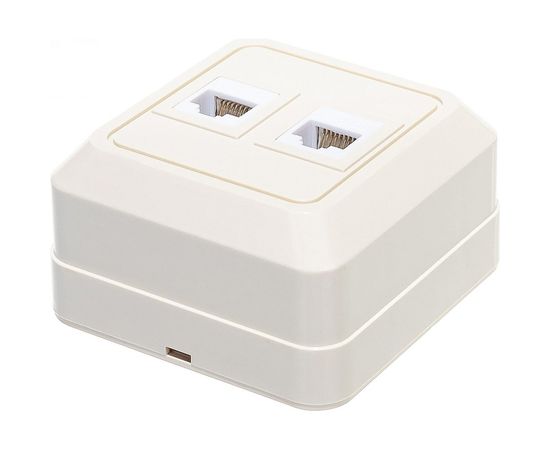 Компьютерная розетка UNIVersal Олимп 2-ая слоновая кость ivory 1074 – изображение 2