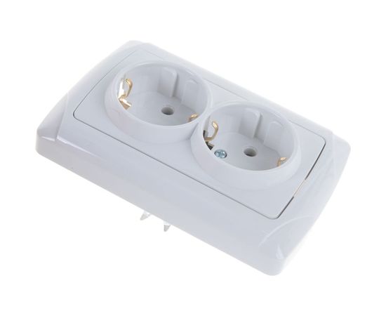 Двухместная розетка UNIVersal Маргарита с/з белая М0128 – изображение 2