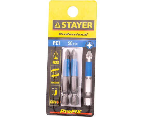 Биты (E 1/4"; PZ 1; 50 мм; 2 шт.) STAYER 26223-1-50-02 – изображение 3