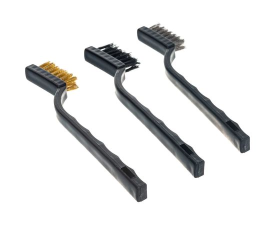 Набор металлических щеток VOREL 170мм, медная, стальная, нейлоновая 06963 – изображение 2