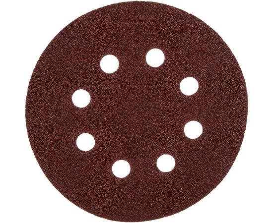 Круг шлифовальный СТАНДАРТ (5 шт; 125 мм; 8 отв; Р40) Зубр 35350-125-040 