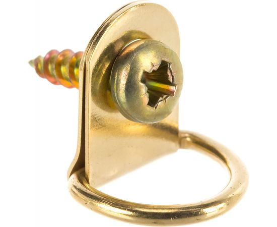 Петля-подвес ЕВРОПАРТНЕР D-кольцо для картины, фоторамки, латунированная сталь 4 шт. 16 0323 1 