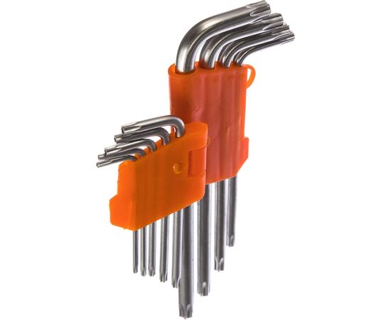 Набор Г-образных ключей TORX 9шт T10-T50 с отверстием АвтоDело 39151 11739 – изображение 2