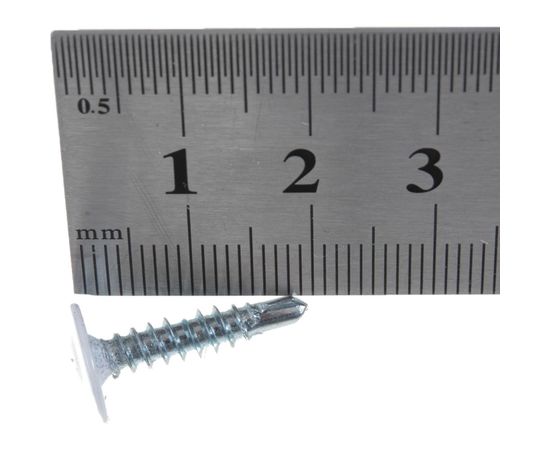 Саморезы с пресс-шайбой Госкреп со сверлом 4,2х19мм белые RAL9003 30 шт., подвес 1-0017470 – изображение 3