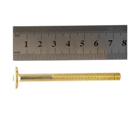 Мебельный винт с плоской головкой ЕВРОПАРТНЕР латунир. М6х70 16шт. 6 1611 2 – изображение 3