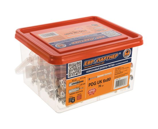 Дюбель-гвоздь с потайной манжетой ЕВРОПАРТНЕР PDG UK 6x80, 70 шт. 76091189 – изображение 2