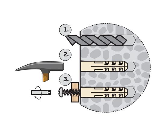 Нейлоновый дюбель ЕВРОПАРТНЕР PND-8 8х40 mm, 100 шт 76082040 – изображение 2