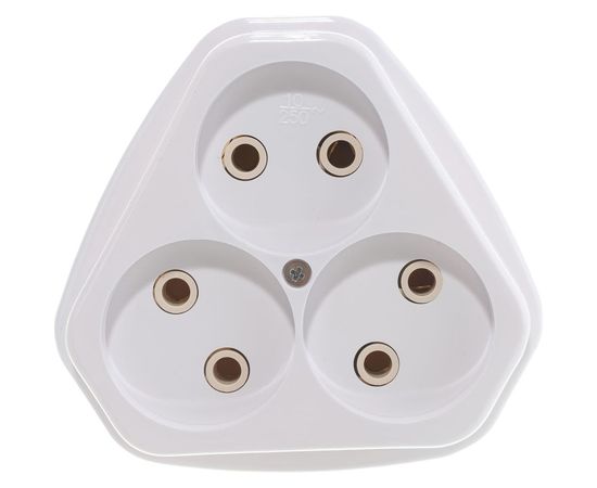 Розетка Кунцево-Электро трехместная открытой установки ток 10А РА10-387 5920 